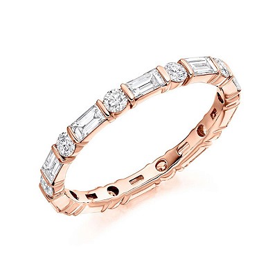 Round Brilliant & Baguette Cut Diamond Full Eternity Ring