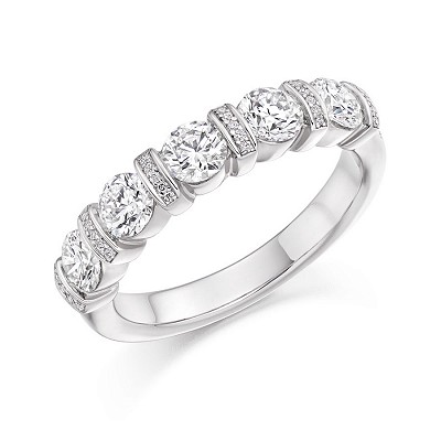 Round Brilliant Diamond Half Eternity Ring